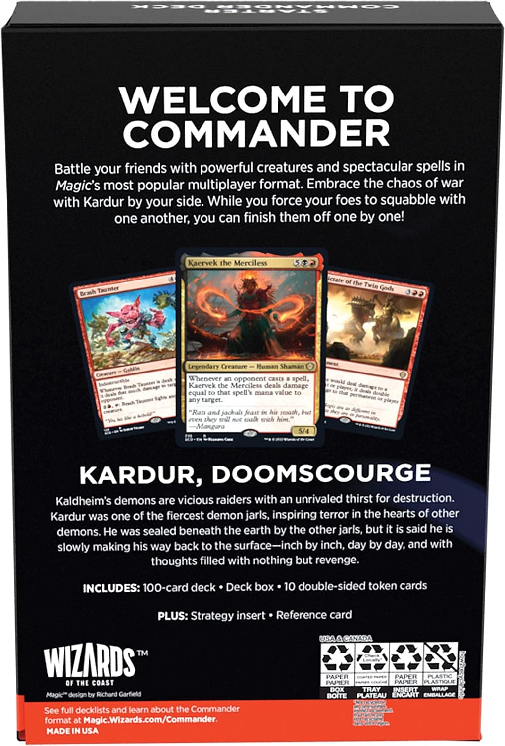 Kardur, Doomscourge - Chaos Incarnate - Starter Commander Deck - Magic The Gathering