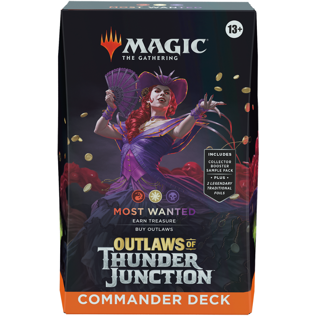 Magic The Gathering - Outlaws of Thunder Junction - Most Wanted - Olivia, Opulent Outlaw- Commander Deck Magic The Gathering - Outlaws of Thunder Junction - Most Wanted - Olivia, Opulent Outlaw- Commander Deck