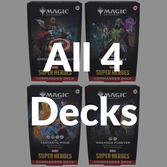All 4 Commander Decks - Marvel Super Heroes