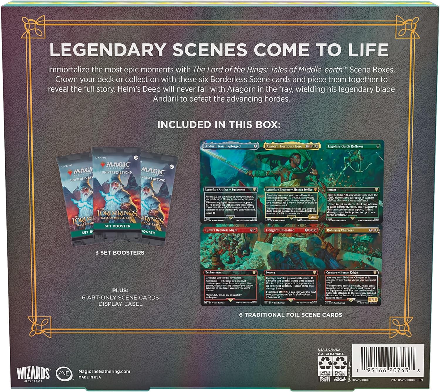 aragorn at helm's deep mtg card list Magic: The Gathering The Lord of The Rings: Tales of Middle-earth Scene Box Helper card MTG Aragorn At Helm's Deep