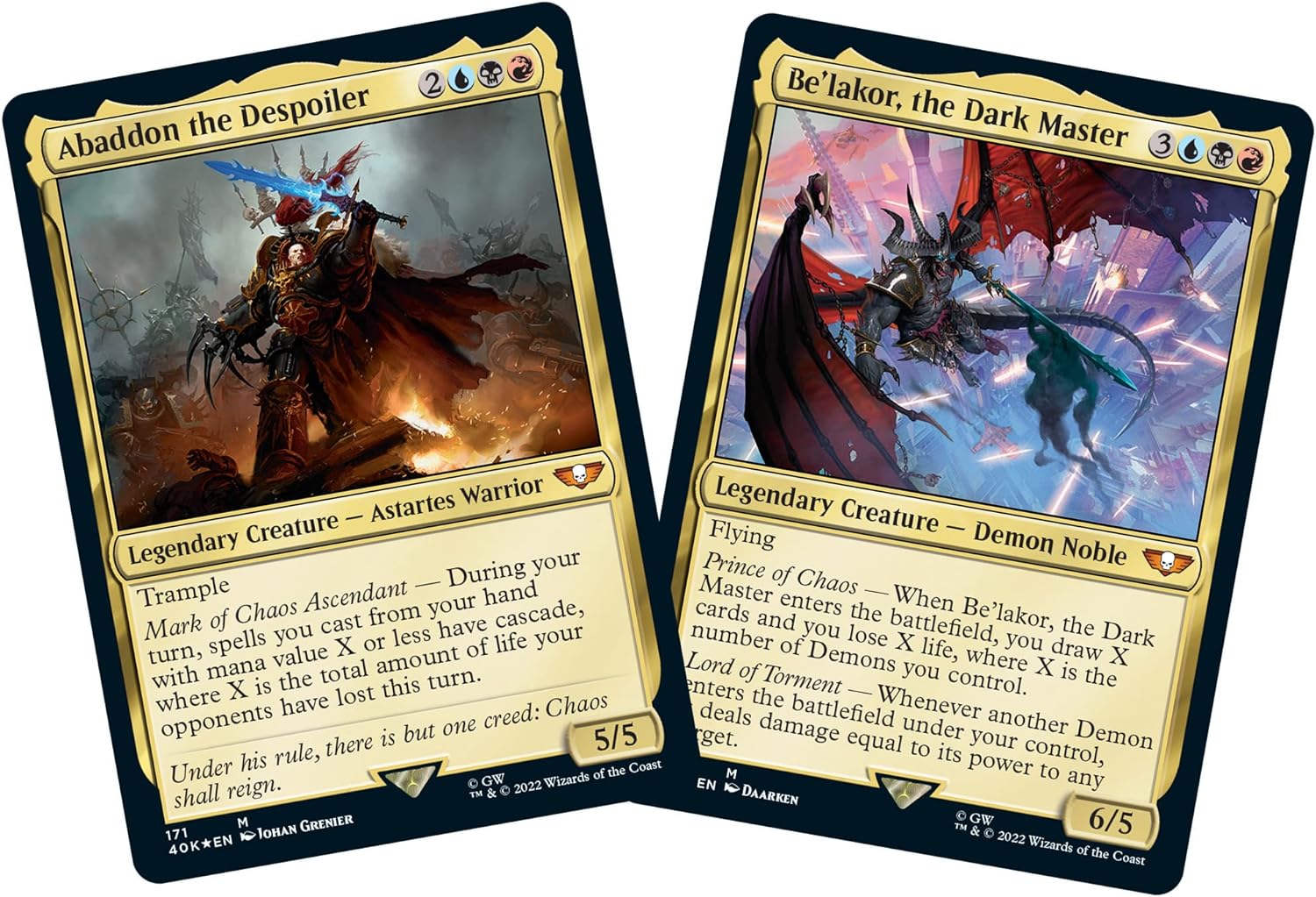 mtg abaddon the despoiler commander deck Universes Beyond: Warhammer 40,000 Commander Deck – The Ruinous Powers – Crusty Games