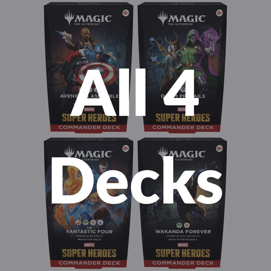 All 4 Commander Decks - Marvel Super Heroes - Crusty Games