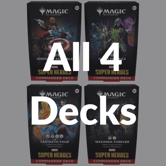 All 4 Commander Decks - Marvel Super Heroes - Crusty Games