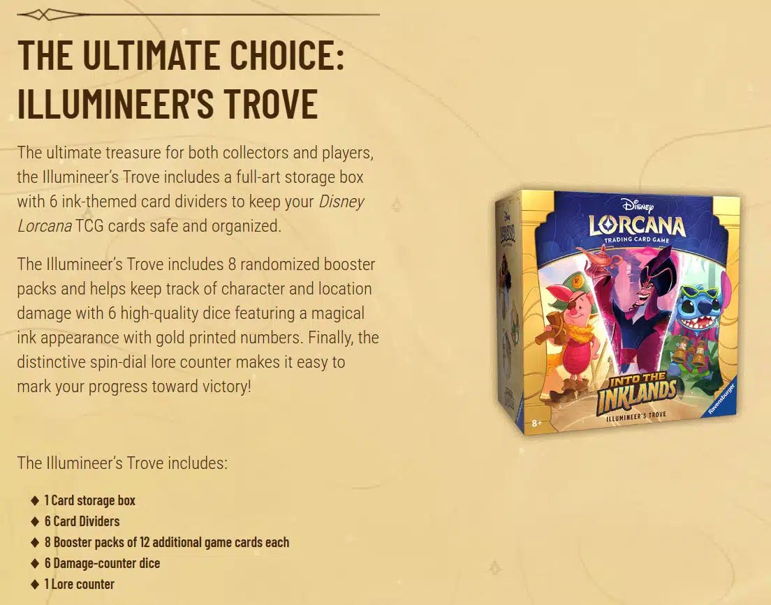 Disney Lorcana - Into the Inklands - Illumineer's Trove - Crusty Games