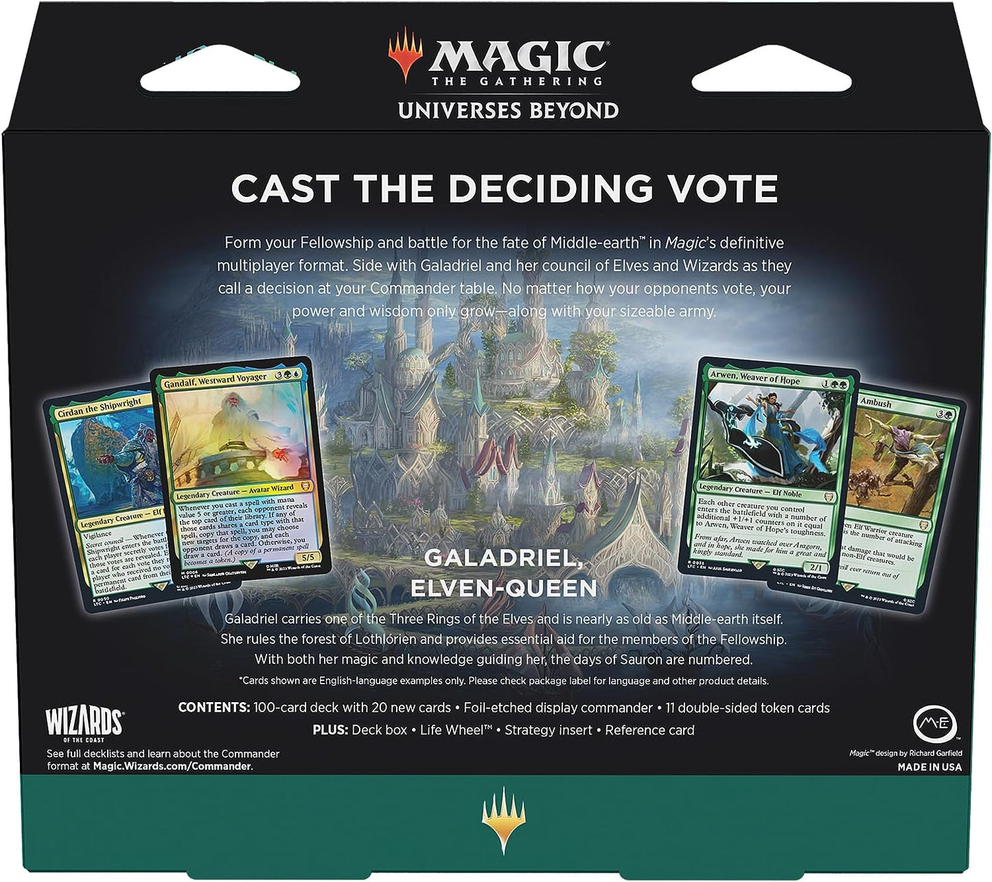 galadriel mtg commander deck Galadriel, Elven-Queen Commander: The Lord of the Rings Collectors | Magic if another Elf entered the battlefield under your control this turn MTG EDH Commander Galadriel, Light