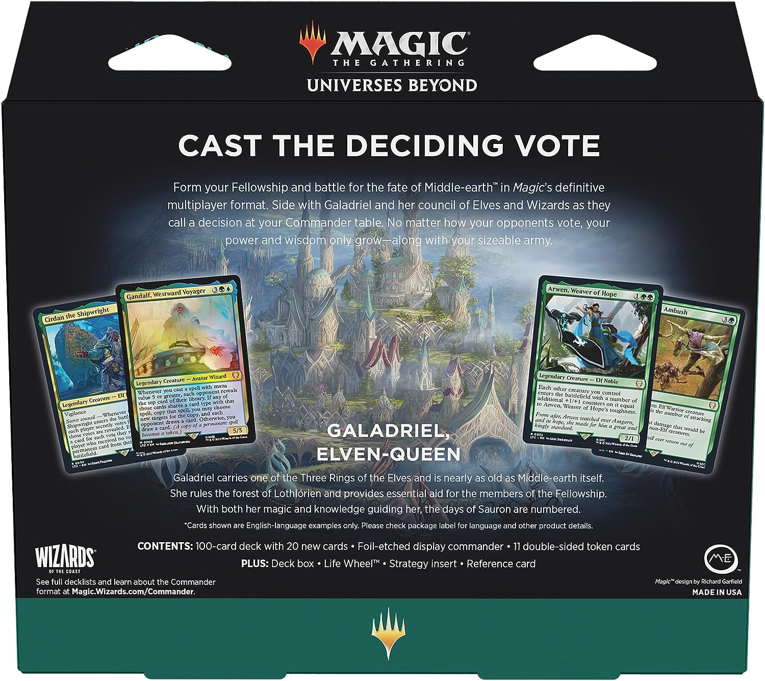 galadriel mtg commander deck Commander Lord of the Rings "Galadriel, Elven-Queen" Deck Box