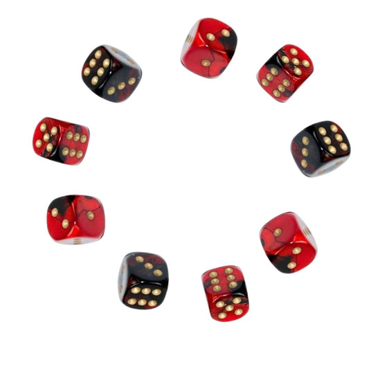 Set of Nine Dice - D6 - 12mm - Crusty Games