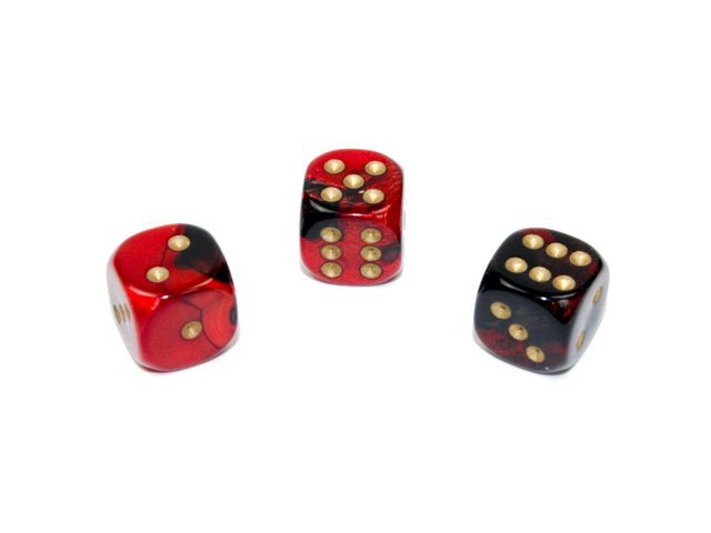 Set of Three Dice - D6 - 12mm - Crusty Games