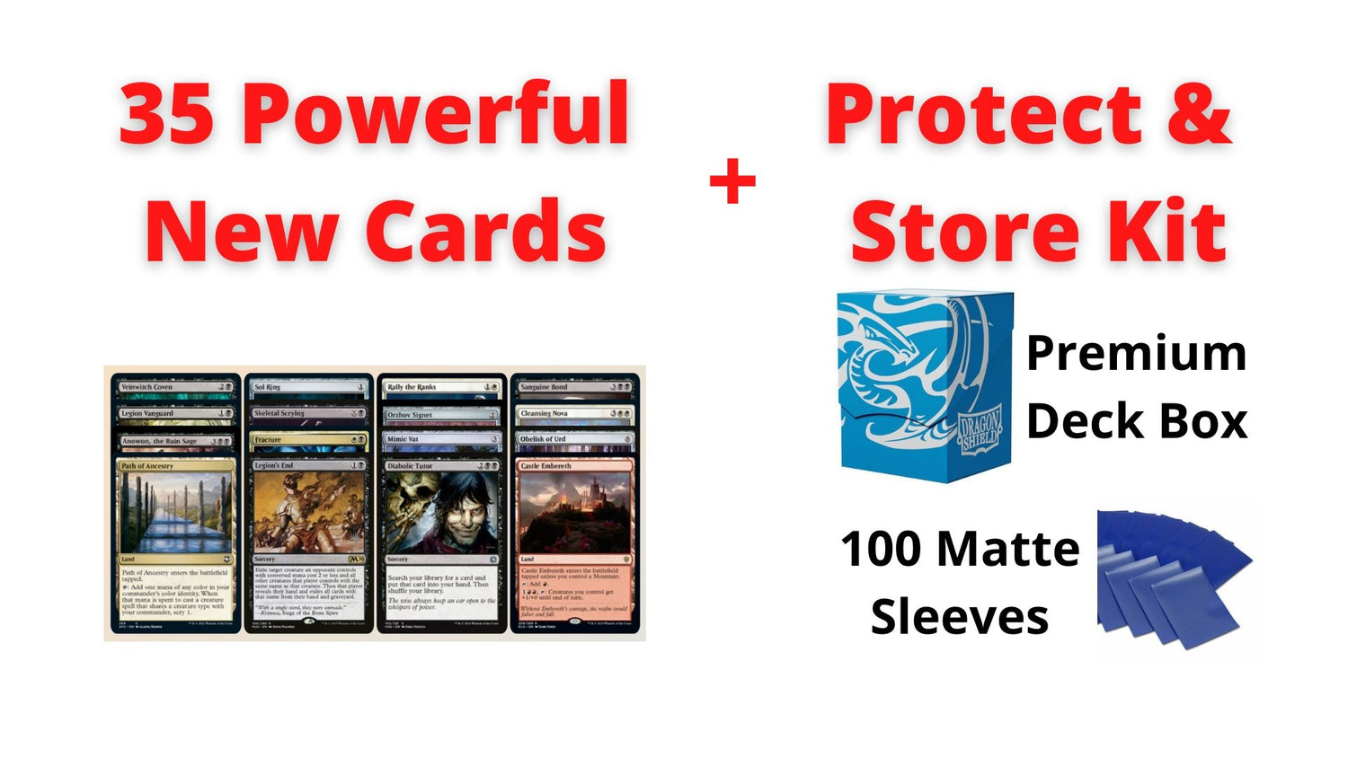Vampire Upgrade Kit - 3 Color Mardu - Commander Upgrade Kit + Blue Sleeves and Deckbox Vampire Upgrade Kit - 3 Color Mardu - Commander Upgrade Kit + Blue Sleeves and Deckbox